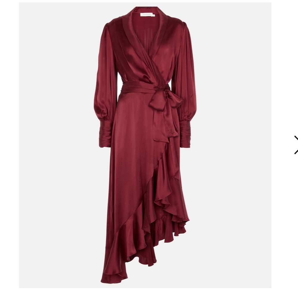 ZIMMERMANN Silk wrap midi dress BERRY size 3 💃🏼